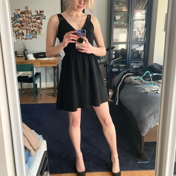 Dresses | Fit Flare Skater Aline Mini Dress W Lace | Poshmark Dresses | Fit Flare Skater Aline Mini Dress W Lace | Poshmark